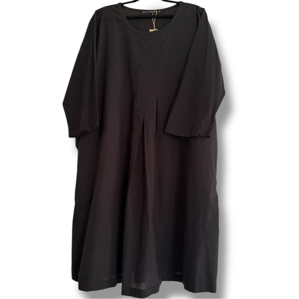 Gudrun Sjoden Lagenlook Linen Cotton Pleat Front Dress NWT Size XL